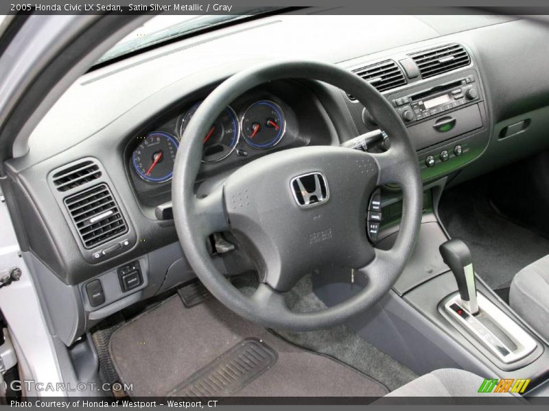 Satin Silver Metallic / Gray 2005 Honda Civic LX Sedan