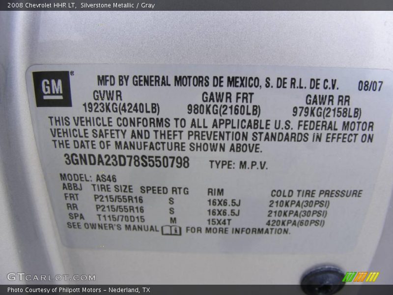 Silverstone Metallic / Gray 2008 Chevrolet HHR LT