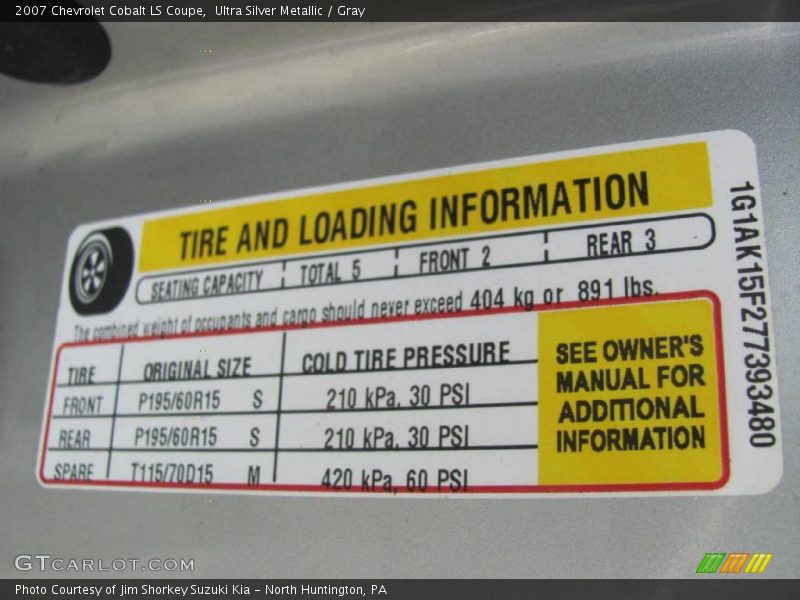 Ultra Silver Metallic / Gray 2007 Chevrolet Cobalt LS Coupe