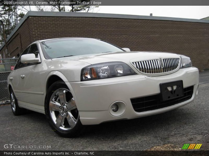Ceramic White Pearlescent Tri-Coat / Beige 2006 Lincoln LS V8