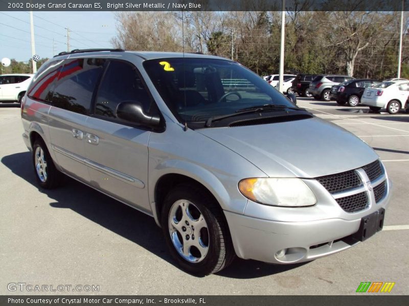 Bright Silver Metallic / Navy Blue 2002 Dodge Grand Caravan ES