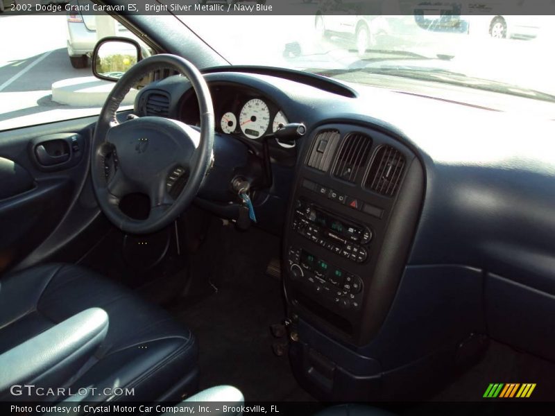 Bright Silver Metallic / Navy Blue 2002 Dodge Grand Caravan ES