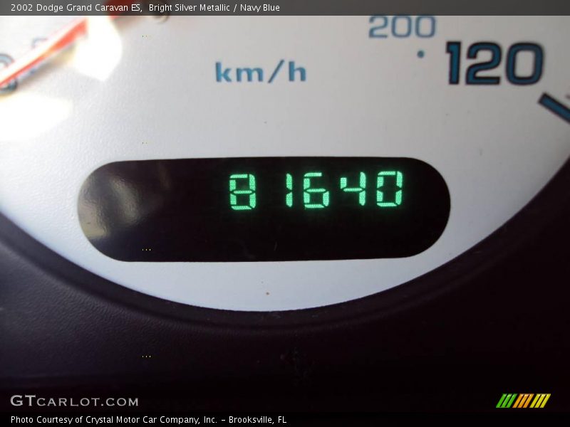Bright Silver Metallic / Navy Blue 2002 Dodge Grand Caravan ES
