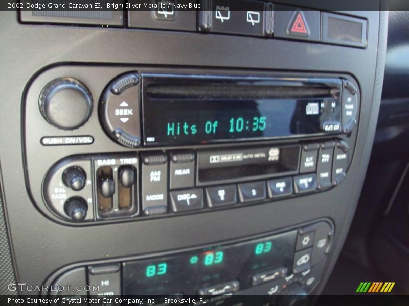 Bright Silver Metallic / Navy Blue 2002 Dodge Grand Caravan ES