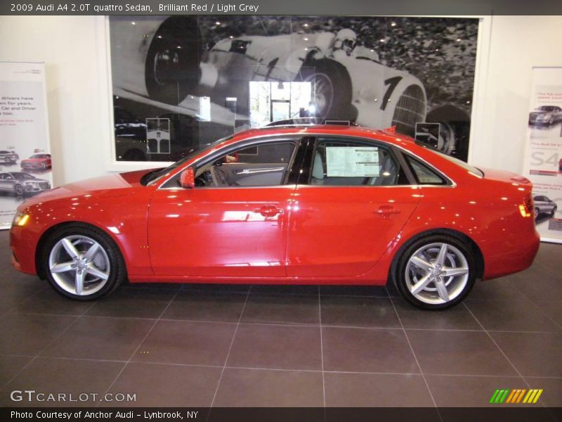 Brilliant Red / Light Grey 2009 Audi A4 2.0T quattro Sedan