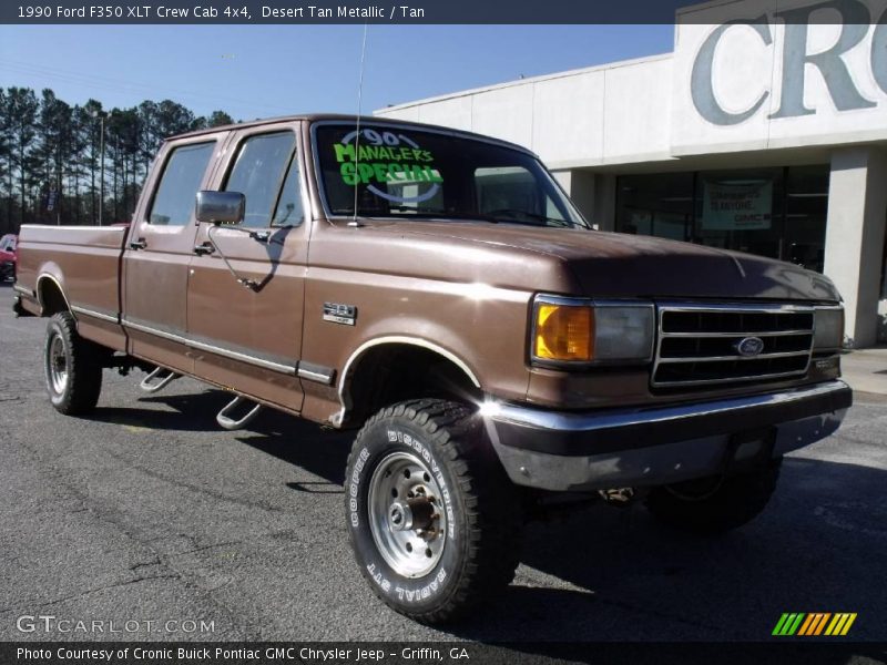 Desert Tan Metallic / Tan 1990 Ford F350 XLT Crew Cab 4x4