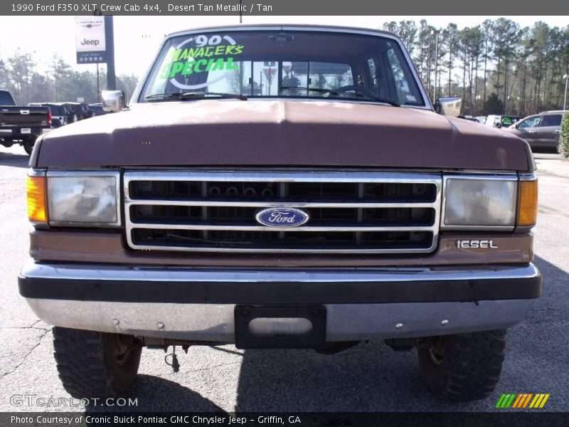 Desert Tan Metallic / Tan 1990 Ford F350 XLT Crew Cab 4x4