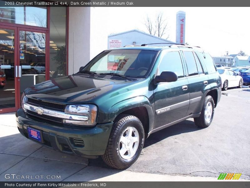 Dark Green Metallic / Medium Oak 2003 Chevrolet TrailBlazer LS 4x4