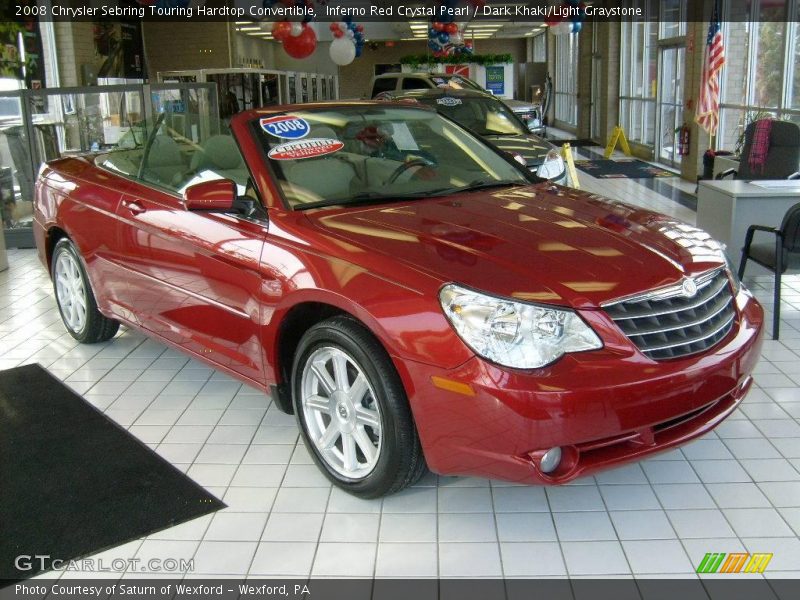 Inferno Red Crystal Pearl / Dark Khaki/Light Graystone 2008 Chrysler Sebring Touring Hardtop Convertible