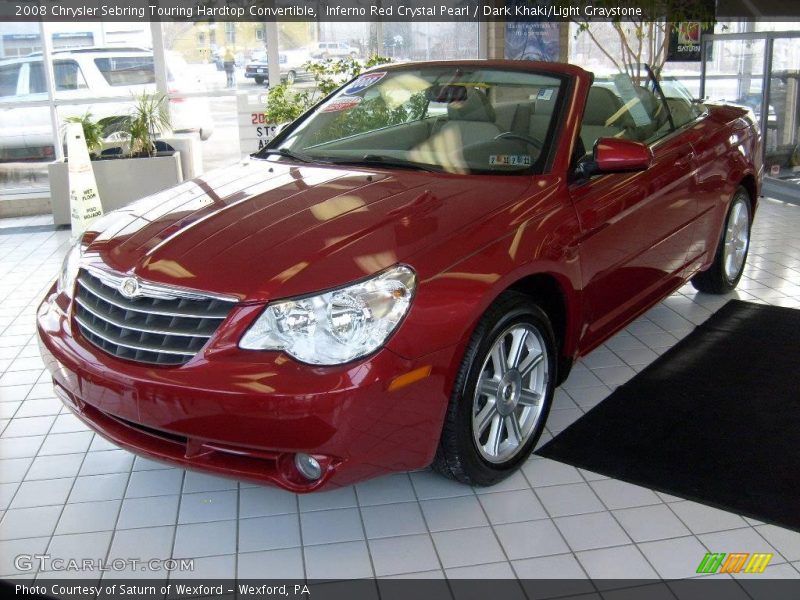 Inferno Red Crystal Pearl / Dark Khaki/Light Graystone 2008 Chrysler Sebring Touring Hardtop Convertible