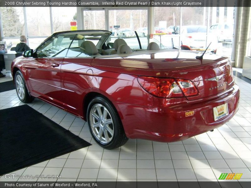 Inferno Red Crystal Pearl / Dark Khaki/Light Graystone 2008 Chrysler Sebring Touring Hardtop Convertible