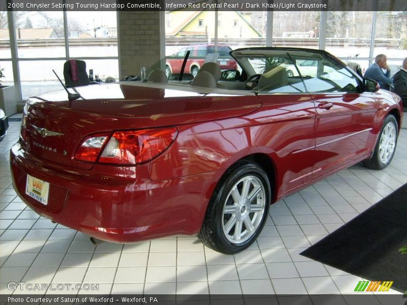 Inferno Red Crystal Pearl / Dark Khaki/Light Graystone 2008 Chrysler Sebring Touring Hardtop Convertible