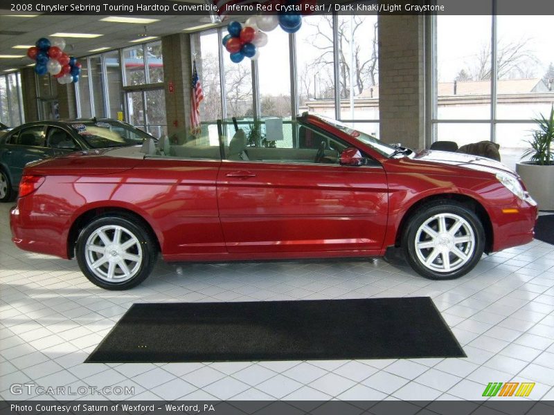 Inferno Red Crystal Pearl / Dark Khaki/Light Graystone 2008 Chrysler Sebring Touring Hardtop Convertible