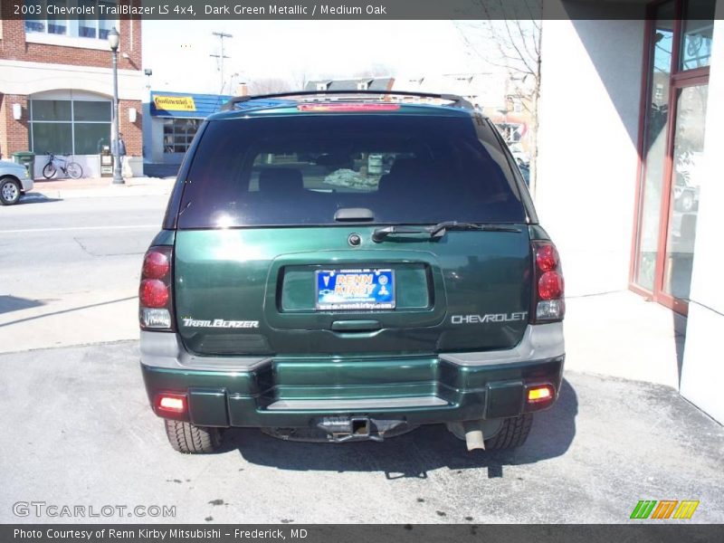 Dark Green Metallic / Medium Oak 2003 Chevrolet TrailBlazer LS 4x4