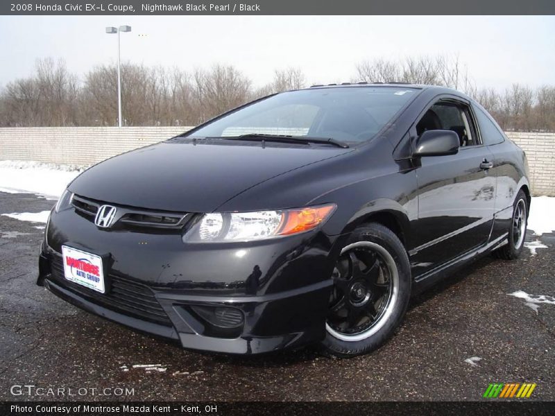 Nighthawk Black Pearl / Black 2008 Honda Civic EX-L Coupe