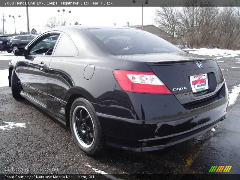 Nighthawk Black Pearl / Black 2008 Honda Civic EX-L Coupe