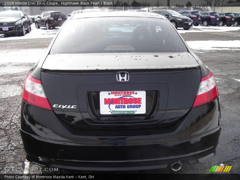 Nighthawk Black Pearl / Black 2008 Honda Civic EX-L Coupe