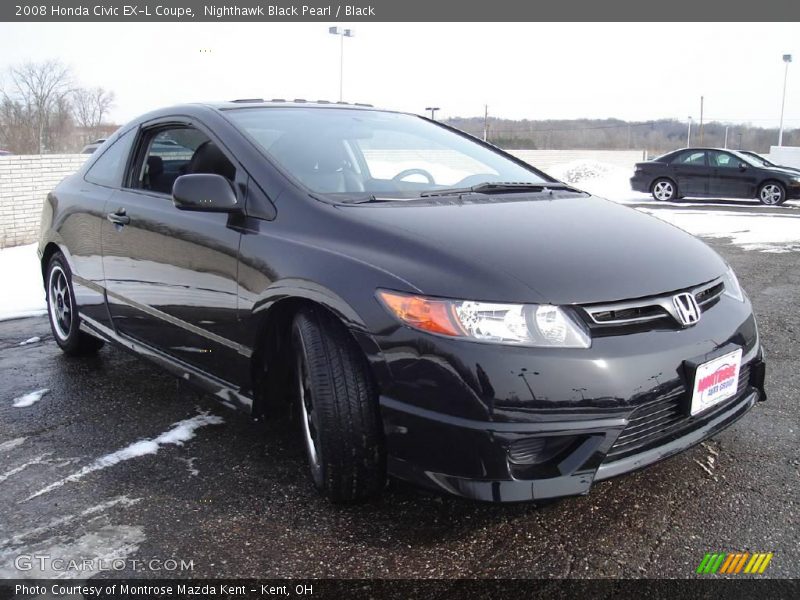 Nighthawk Black Pearl / Black 2008 Honda Civic EX-L Coupe