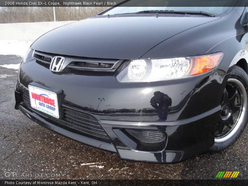 Nighthawk Black Pearl / Black 2008 Honda Civic EX-L Coupe