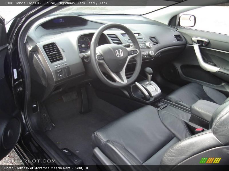 Nighthawk Black Pearl / Black 2008 Honda Civic EX-L Coupe