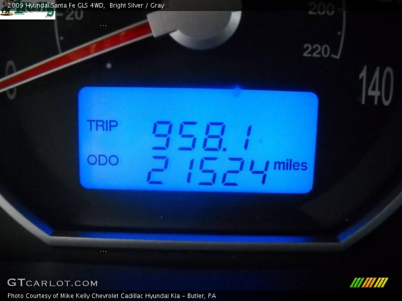 Bright Silver / Gray 2009 Hyundai Santa Fe GLS 4WD