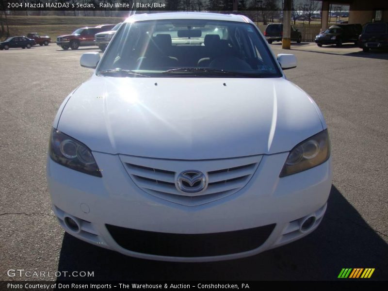 Rally White / Black/Blue 2004 Mazda MAZDA3 s Sedan