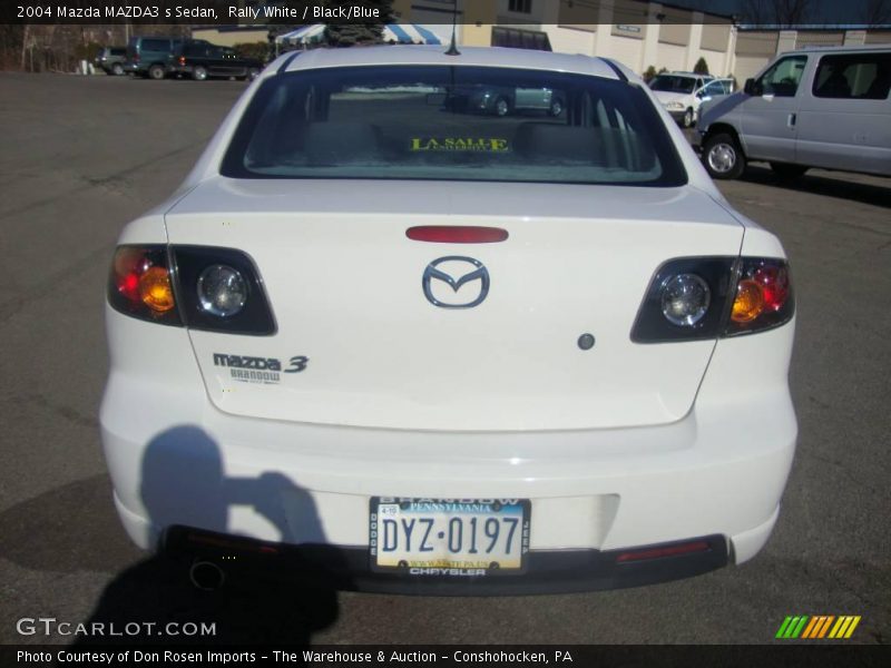 Rally White / Black/Blue 2004 Mazda MAZDA3 s Sedan