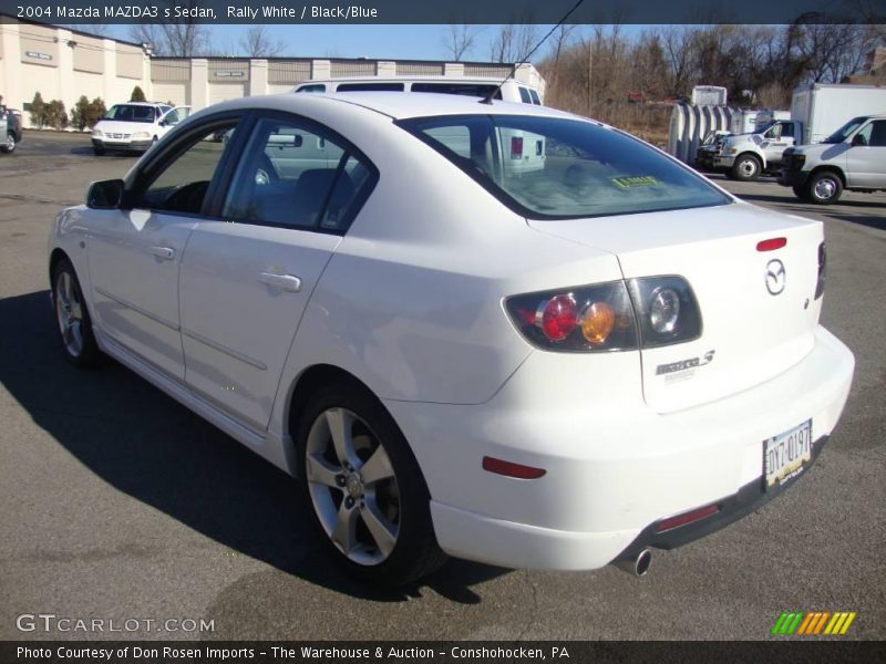 Rally White / Black/Blue 2004 Mazda MAZDA3 s Sedan