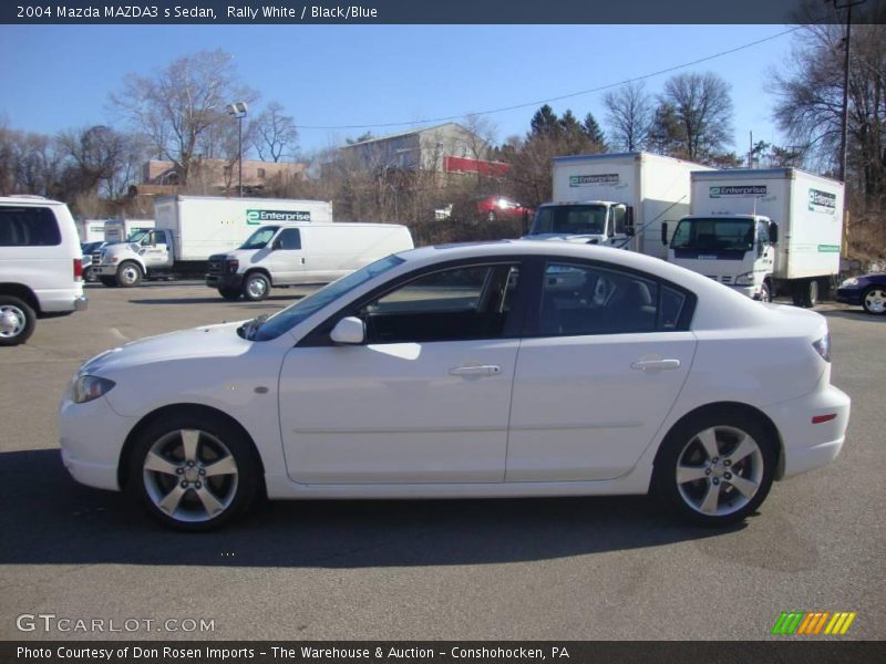 Rally White / Black/Blue 2004 Mazda MAZDA3 s Sedan