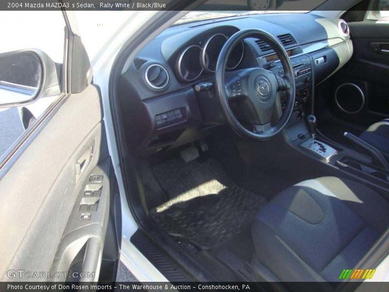 Rally White / Black/Blue 2004 Mazda MAZDA3 s Sedan