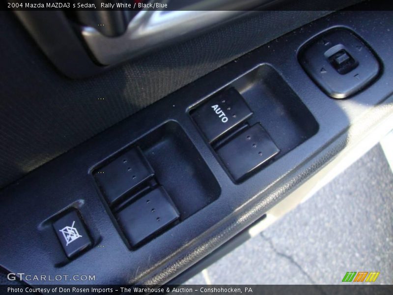 Rally White / Black/Blue 2004 Mazda MAZDA3 s Sedan