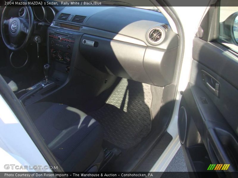 Rally White / Black/Blue 2004 Mazda MAZDA3 s Sedan