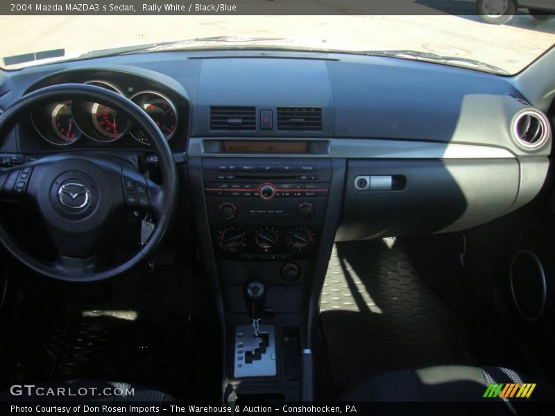 Rally White / Black/Blue 2004 Mazda MAZDA3 s Sedan