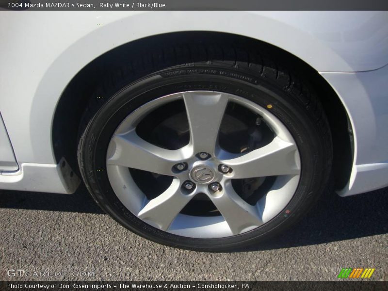 Rally White / Black/Blue 2004 Mazda MAZDA3 s Sedan