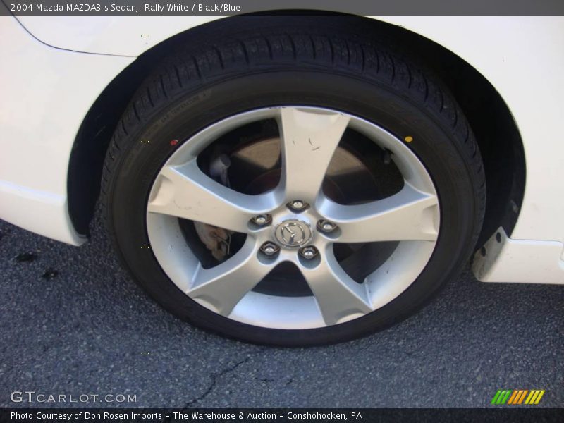 Rally White / Black/Blue 2004 Mazda MAZDA3 s Sedan