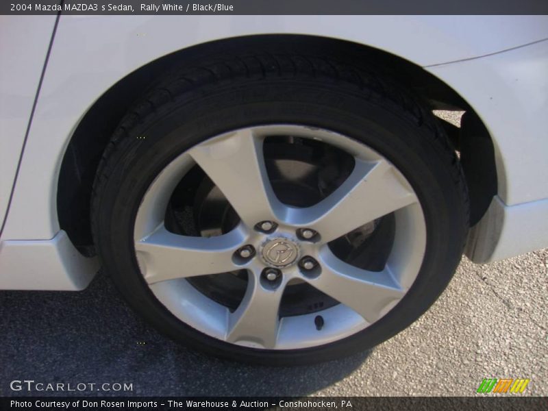 Rally White / Black/Blue 2004 Mazda MAZDA3 s Sedan