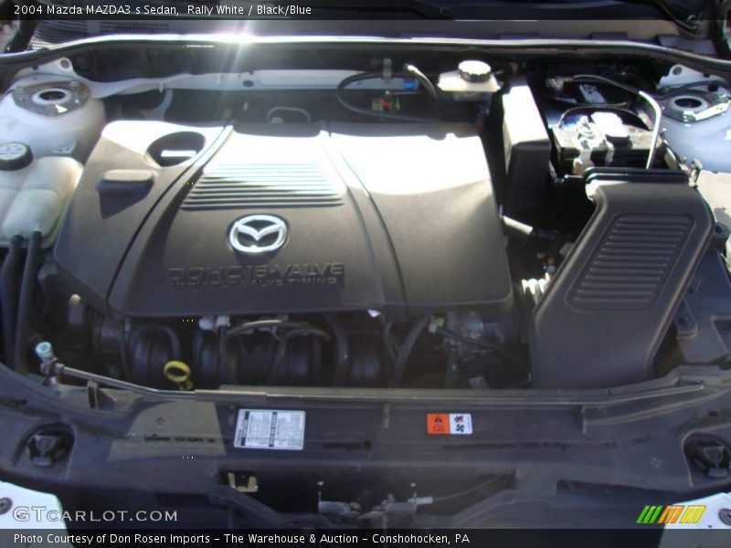 Rally White / Black/Blue 2004 Mazda MAZDA3 s Sedan