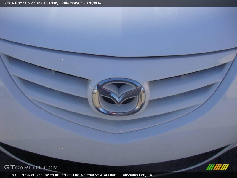 Rally White / Black/Blue 2004 Mazda MAZDA3 s Sedan