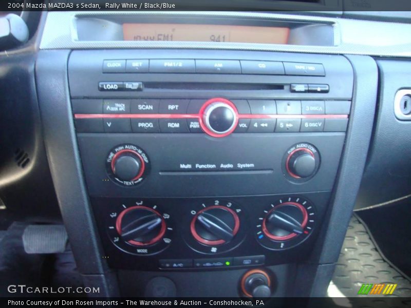 Rally White / Black/Blue 2004 Mazda MAZDA3 s Sedan