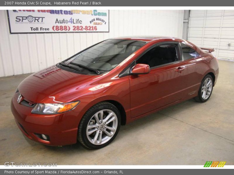 Habanero Red Pearl / Black 2007 Honda Civic Si Coupe