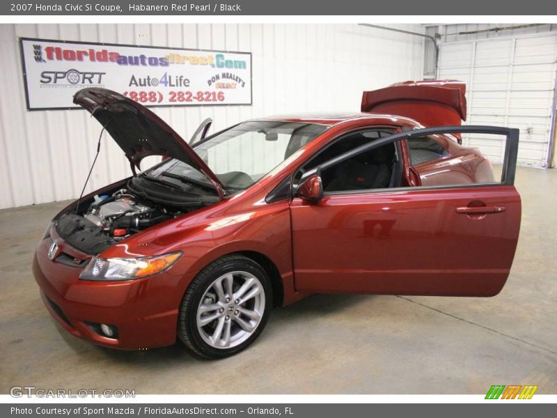 Habanero Red Pearl / Black 2007 Honda Civic Si Coupe