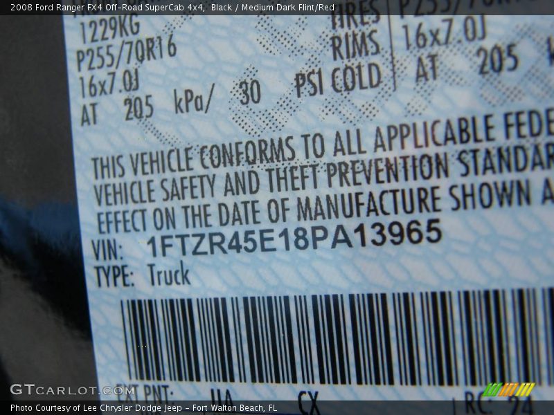 Black / Medium Dark Flint/Red 2008 Ford Ranger FX4 Off-Road SuperCab 4x4