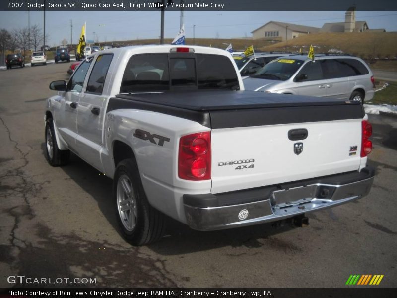 Bright White / Medium Slate Gray 2007 Dodge Dakota SXT Quad Cab 4x4