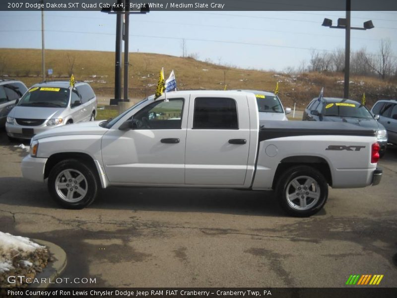 Bright White / Medium Slate Gray 2007 Dodge Dakota SXT Quad Cab 4x4