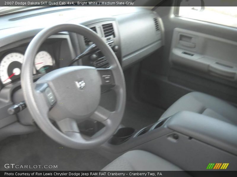 Bright White / Medium Slate Gray 2007 Dodge Dakota SXT Quad Cab 4x4