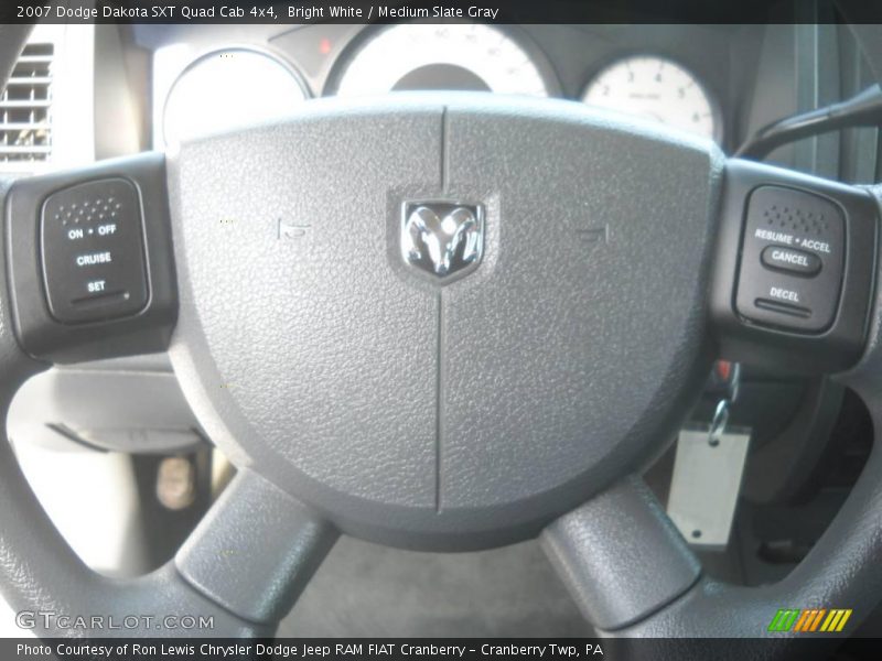 Bright White / Medium Slate Gray 2007 Dodge Dakota SXT Quad Cab 4x4