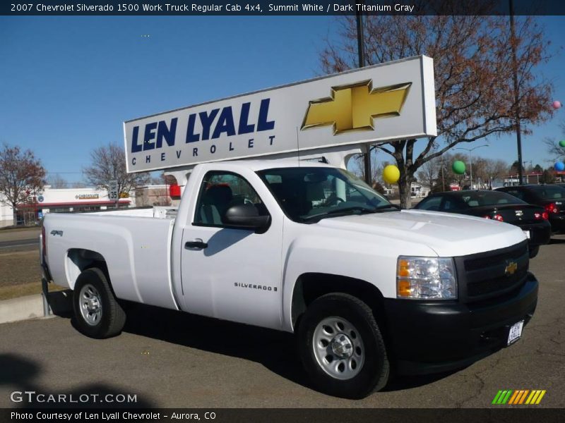 Summit White / Dark Titanium Gray 2007 Chevrolet Silverado 1500 Work Truck Regular Cab 4x4