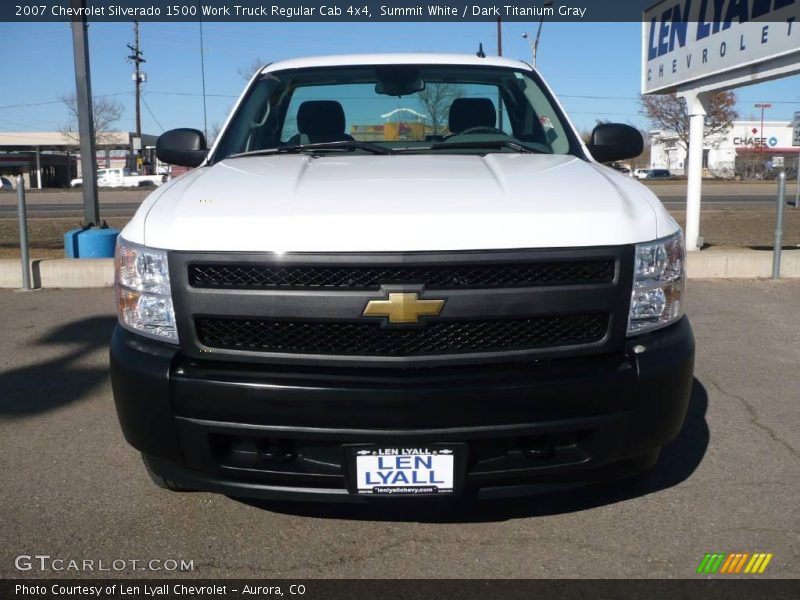 Summit White / Dark Titanium Gray 2007 Chevrolet Silverado 1500 Work Truck Regular Cab 4x4