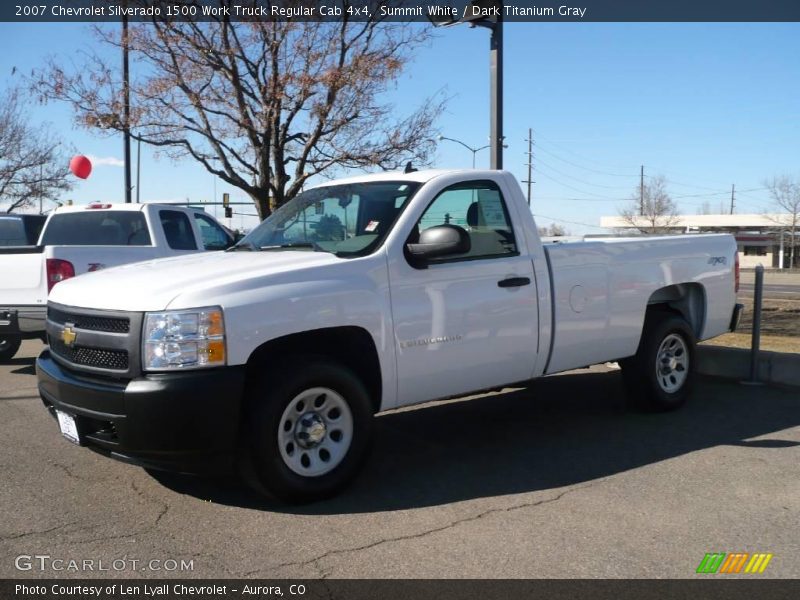 Summit White / Dark Titanium Gray 2007 Chevrolet Silverado 1500 Work Truck Regular Cab 4x4
