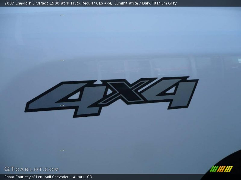 Summit White / Dark Titanium Gray 2007 Chevrolet Silverado 1500 Work Truck Regular Cab 4x4